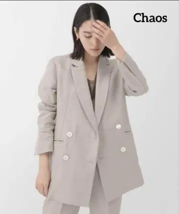 [ 새상품급 ] 카오스 린넨 해린본 자켓 & 팬츠 셋업