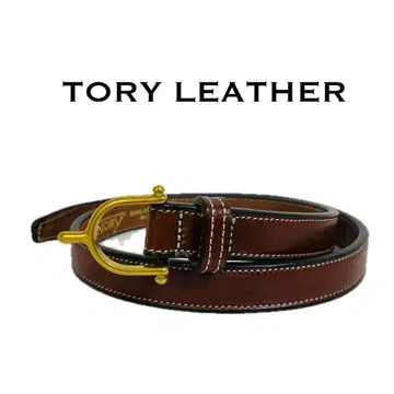 [ 새상품급 ] 토리 가죽 가죽 벨트 스퍼 버클 브라운 하바나