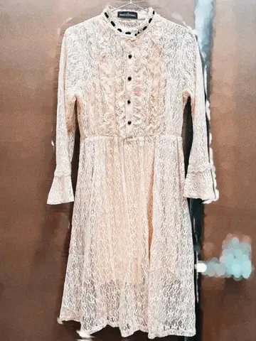 HELLCAPUNKS 헬캣펑크 셔츠 원피스 레이스 핑크