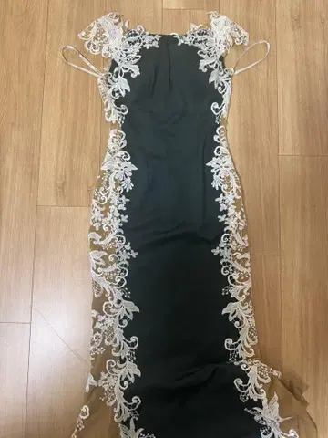 ANGEL R 엔젤알 AR 자수 레이스 롱 드레스