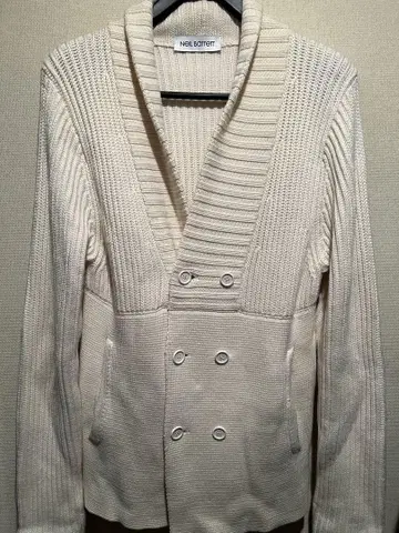 NEIL BARRETT 아이보리 더블 브레스트 가디건