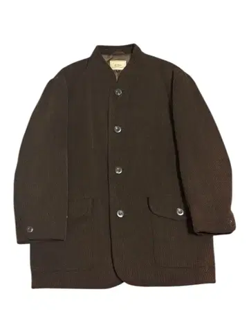 울 블렌드 브라운 롱 코트