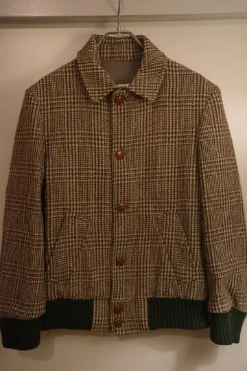 존 스티븐 오브 런던 울 체크 블루종 자켓