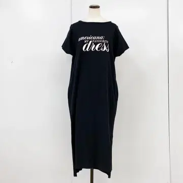 아메리카나 원피스 프린트 블랙