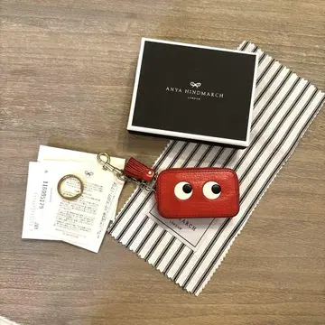 ANYA HINDMARCH 가죽 코인 케이스 레드