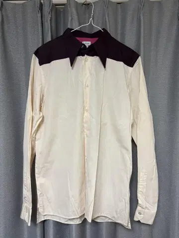 폴 스미스 긴팔 셔츠 L 사이즈 크림/퍼플