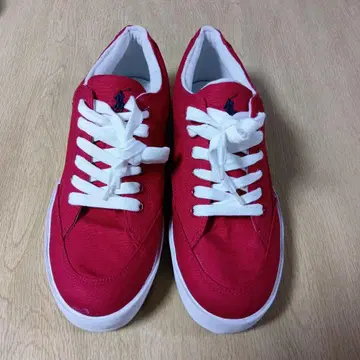 새상품 폴로 랄프 로렌 빨간색 캔버스 스니커즈 26.5cm