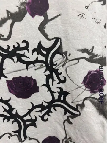 히라모토 렌 친필 사인 블랙 로즈 T셔츠 화이트