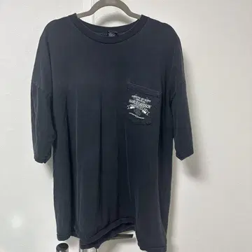 할리데이비슨 블랙 T셔츠 포켓 부착