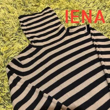 새상품급 IENA 터틀넥 스웨터 베이지 블랙