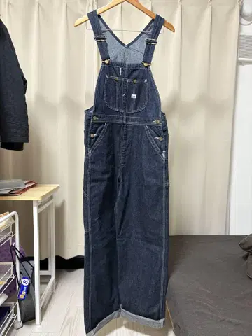 Lee 다크 블루 데님 오버롤 M 사이즈