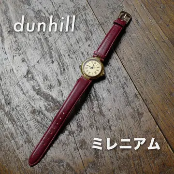 dunhill 밀레니엄 손목시계 버건디 가죽 골드