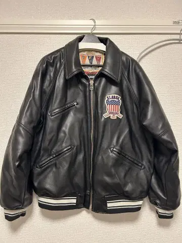AVIREX XLARGE 블랙 가죽 자켓