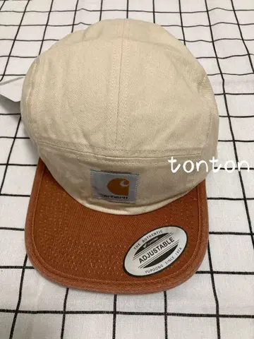 Carhartt 조정 가능 캡 베이지/오렌지