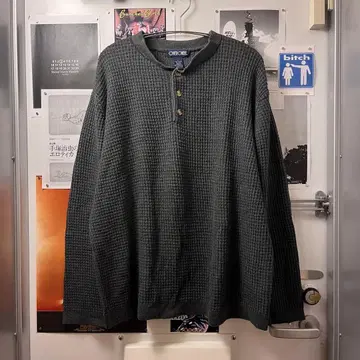 90's/waffle cotton knit sweater