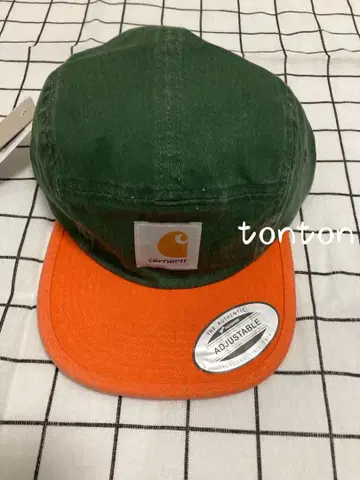 Carhartt 조정 가능 야구 모자 그린/오렌지