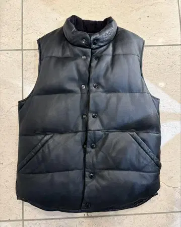 Schott 가죽 다운 베스트 사이즈 M