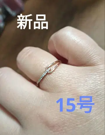 대특가 새상품! 핑크 골드 반지 큐빅 지르코니아 (15호)