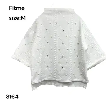 핏미 Fitme 셔츠 상의 화이트 M 장식 스타일리시 귀여운