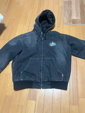 다크 데님 후드 부착 후드티
