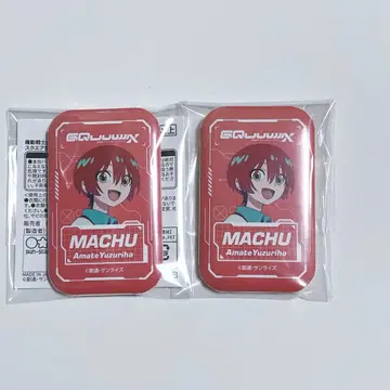 건담 지크액스 스퀘어 캔뱃지 MACHU 바닥 2점 묶음 판매