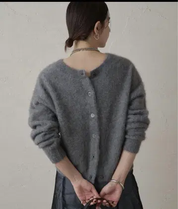 loungedress FUR 캐시미어 2WAY 니트 가디건 그레이