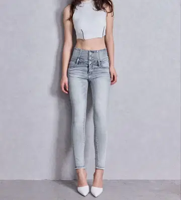 [ 당일 발송 ] GYDA 크로스 스키니 하이웨스트 데님 S 갸루