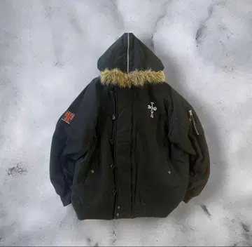90s DOG TOWN military fur jacket
