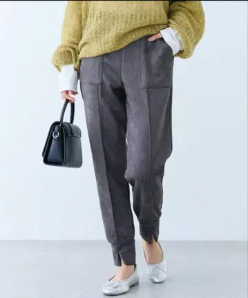 Laveange 스웨이드 슬릿 팬츠 M