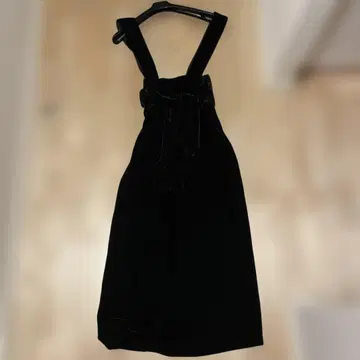 블랙 벨벳 살로펫 롱 스커트