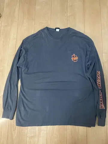 긴팔 T셔츠 롱티 그레이 프린트 로고 HARLEY DAVIDSON