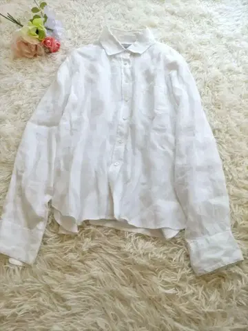 마가렛호웰 린넨 100% 화이트 긴팔 셔츠 M 여성용