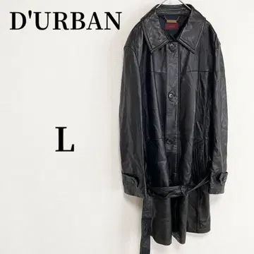 D'URBAN 더반 가죽 코트 블랙 빈티지 코디