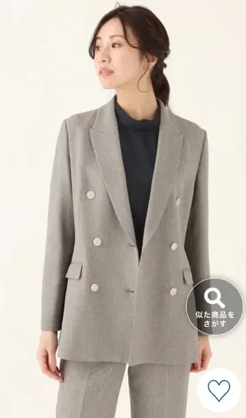 내추럴 무드가 느껴지는 샌드 베이지 AJ245022-D 6버튼 더블 자켓