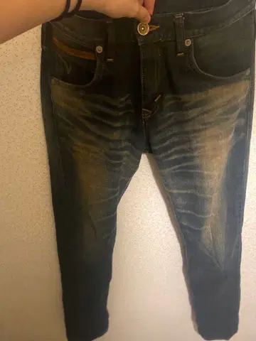 다크 블루 슬림 핏 데님
