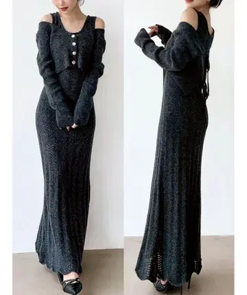 RESEXXY 앙상블 레이스 니트 원피스 (이너 미포함)