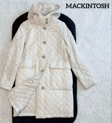 MACKINTOSH 아이보리 후데트 퀼팅 코트