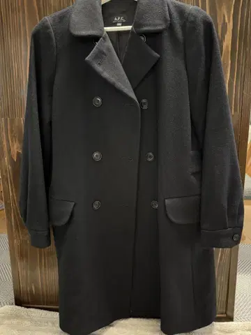 A.P.C. 블랙 울 피 코트 38