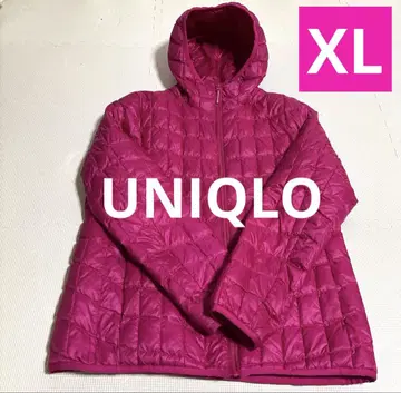 UNIQLO 다운 자켓 XL 핑크 보라색 울트라 라이트 다운