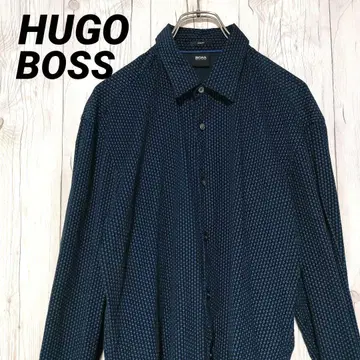 휴고보스 긴팔 셔츠 슬림핏 새상품급 실루엣 L 네이비