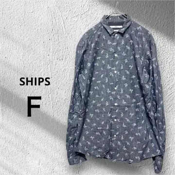 SHIPS 쉽스 F 그레이 꽃무늬 긴팔 셔츠 코튼 올 패턴
