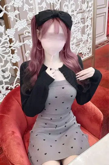 HONEY MEW Luv 샤기 앙상블 원피스 그레이