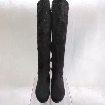니하이 부츠 THEFIRST 비쥬 스웨이드 나일론 블랙 24cm