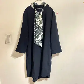 새상품급 ZARA 자라 보타이 셔츠 원피스 네이비 밴드 카라