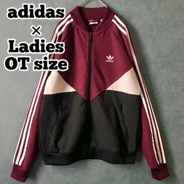 [ adidas x 자수 ] 여성용 OT 트랙 자켓 배색 리브 저지