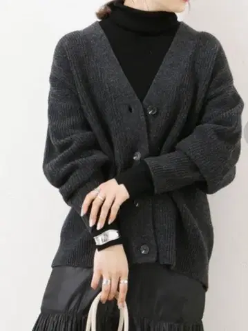 저널 스탠다드 워셔블 울 절개 가디건