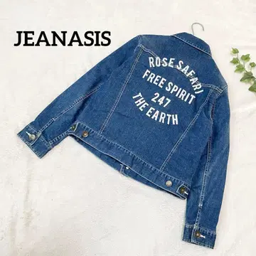 지나시스 데님 자켓 겉옷 로고 자수 성숙 큐트 옛날 여자