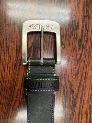 AVIREX 블랙 벨트 레인보우 스티치