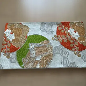 나고야 오비 꽃과 일본식 우산 자수