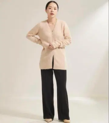 plage 베이지 퍼 가디건